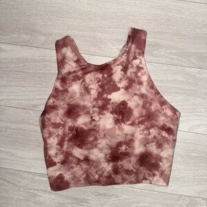 Athleta Pink Tie Dye Conscious Crop Top Size Medium